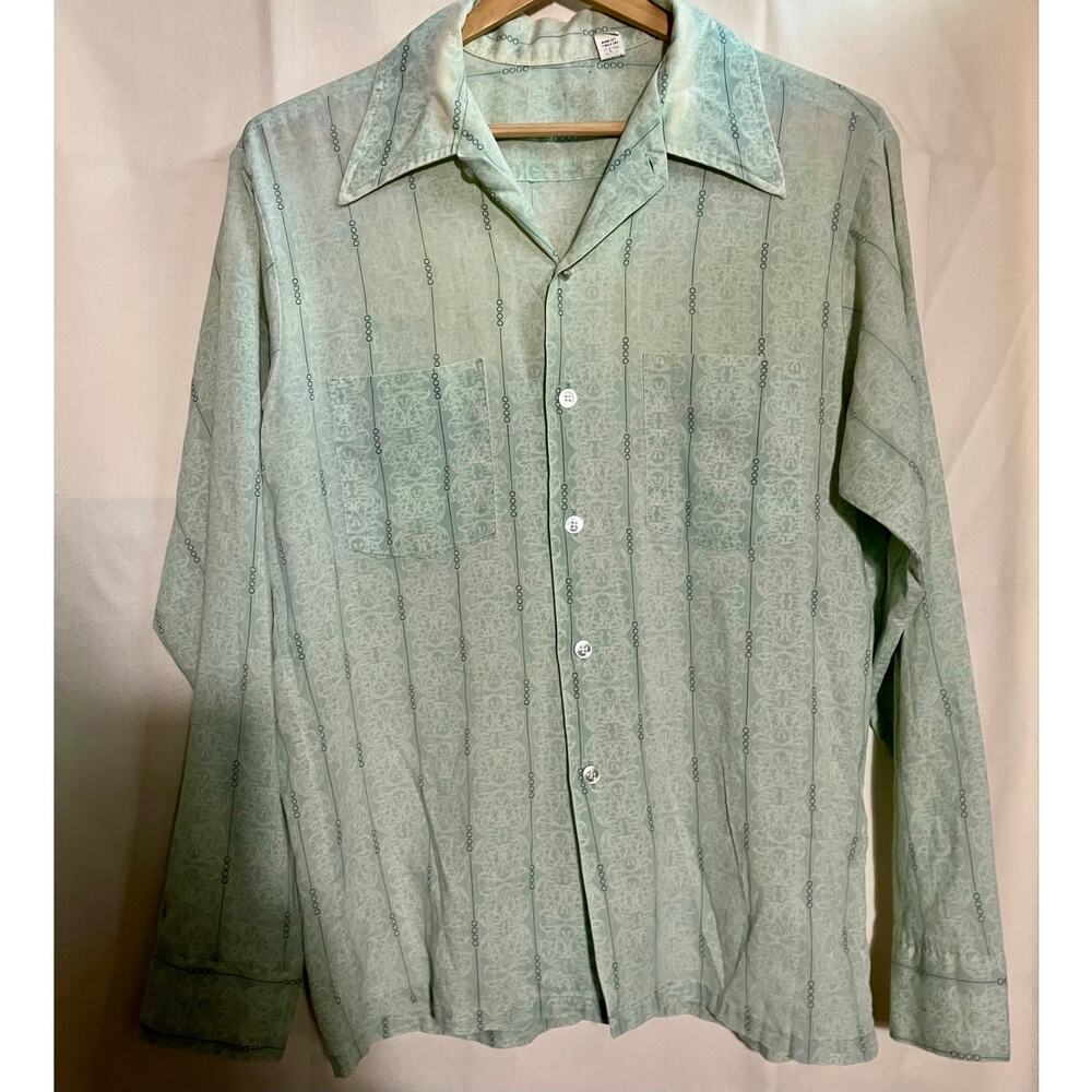 Vintage Light Green, Long-Sleeved Button-Down